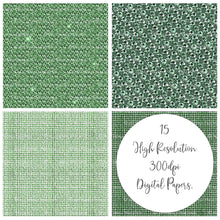 Load image into Gallery viewer, DIAMONDS - GREEN Digital Papers
