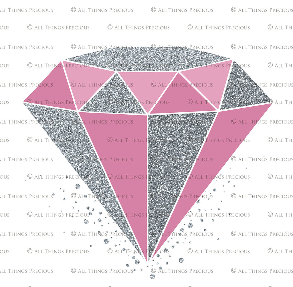 SILVER & COLOUR DIAMONDS - Clipart FREE DOWNLOAD