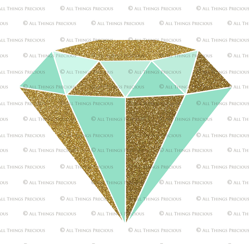 GOLD & COLOUR DIAMONDS - Clipart FREE DOWNLOAD