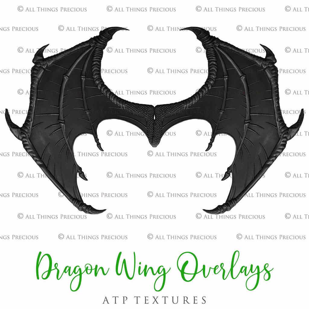 Dragon wing overlays for photography edits. High resolution fairy wings. Graphic assets and add ons for photos. ATP Textures designs.