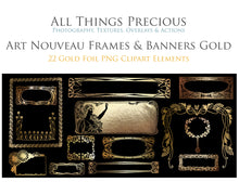 Load image into Gallery viewer, ART NOUVEAU GOLD FRAMES - Digital Clipart

