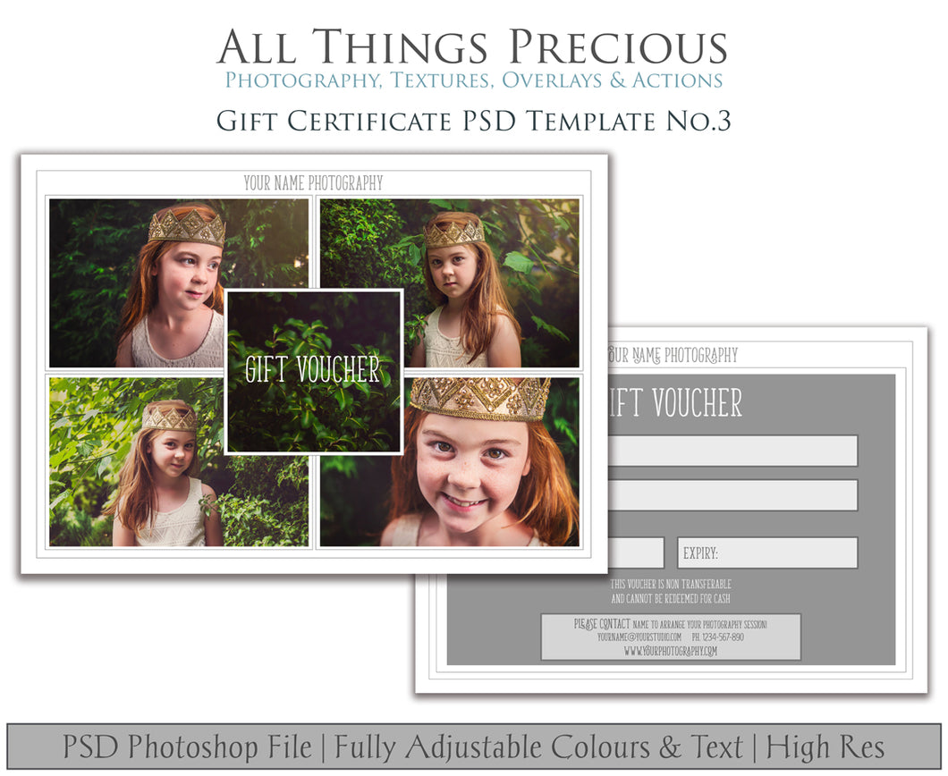 GIFT CERTIFICATE - PSD Template No. 3