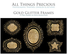 Load image into Gallery viewer, GOLD GLITTER FRAMES - Clipart
