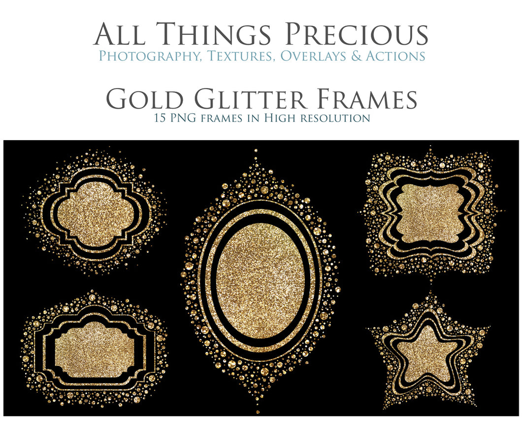 GOLD GLITTER FRAMES - Clipart