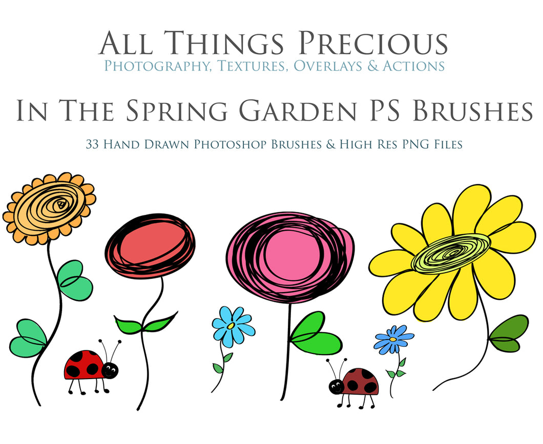SPRING GARDEN PHOTOSHOP BRUSHES With Clipart
