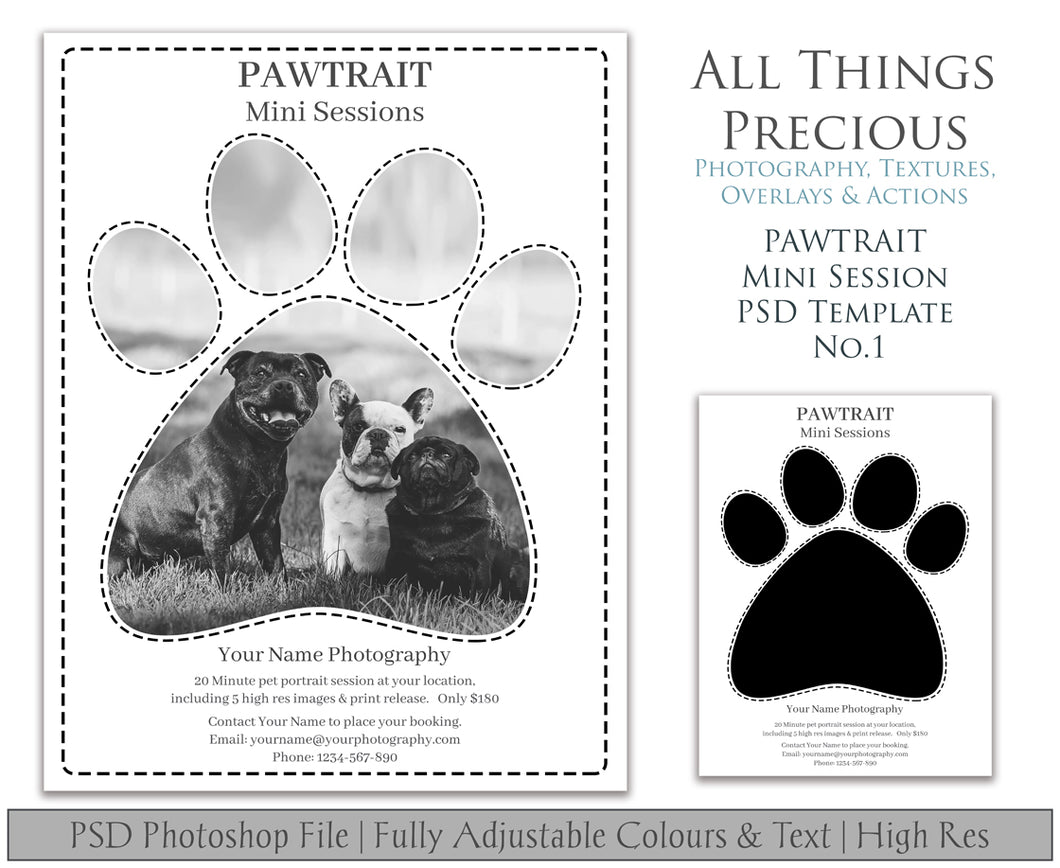 PAWTRAIT MINI SESSION - PSD Template No. 1