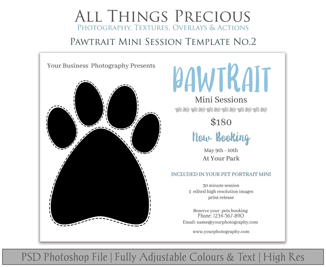 PAWTRAIT MINI SESSION - PSD Template No. 2
