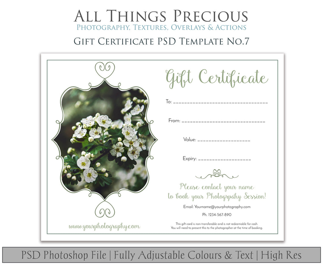 GIFT CERTIFICATE - PSD Template No. 7