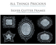 Load image into Gallery viewer, SILVER GLITTER FRAMES - Clipart
