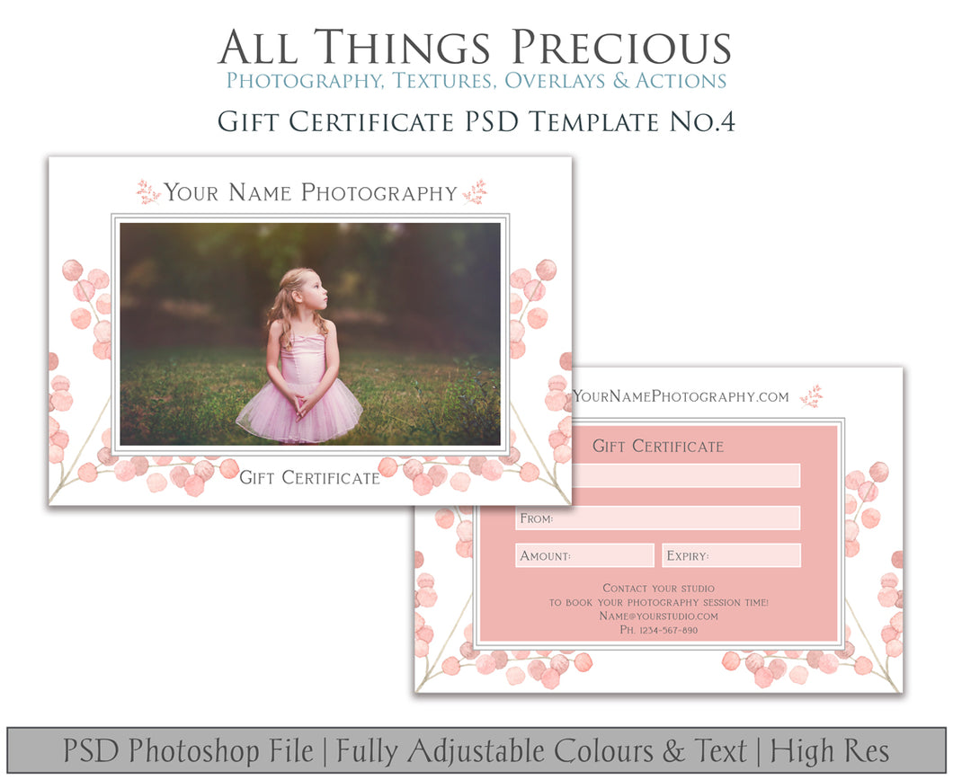GIFT CERTIFICATE - PSD Template No. 4
