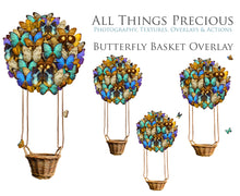 Load image into Gallery viewer, BUTTERFLY BASKET Digital Overlays Clipart
