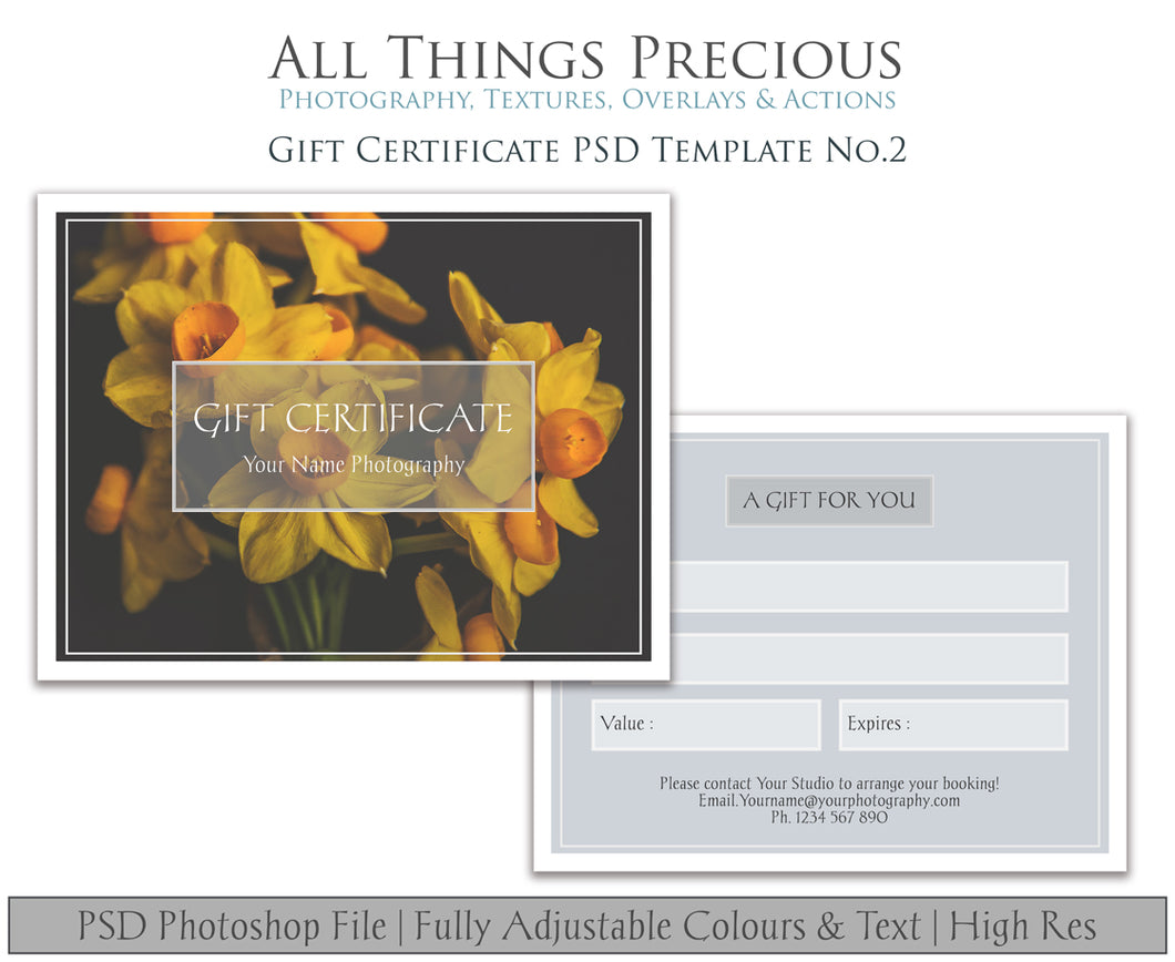 GIFT CERTIFICATE - PSD Template No. 2