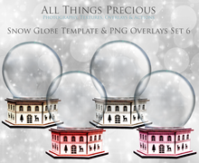Load image into Gallery viewer, SNOW GLOBE Png Digital Overlays and PSD Template No.6
