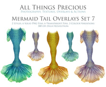 Load image into Gallery viewer, MERMAID TAILS Set 7 - Digital Overlays
