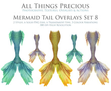 Load image into Gallery viewer, MERMAID TAILS Set 8 - Digital Overlays
