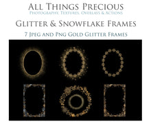 Load image into Gallery viewer, GOLD SNOWFLAKE &amp; GLITTER FRAMES - Clipart
