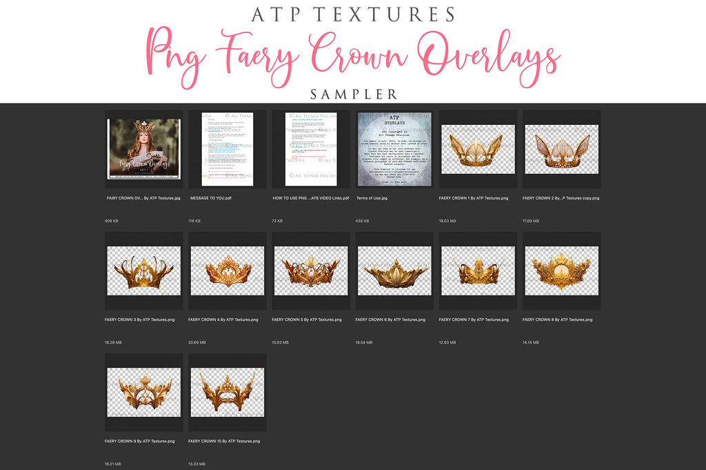 High Resolution Overlays for Photographers, Digital Art and Scrapbooking.Gorgeous clipart Faery Crowns! Created in AI and altered in photoshop. In high resolution, perfect for your next edit or project! Png graphic photography assets. Sublimation art. ATP Textures