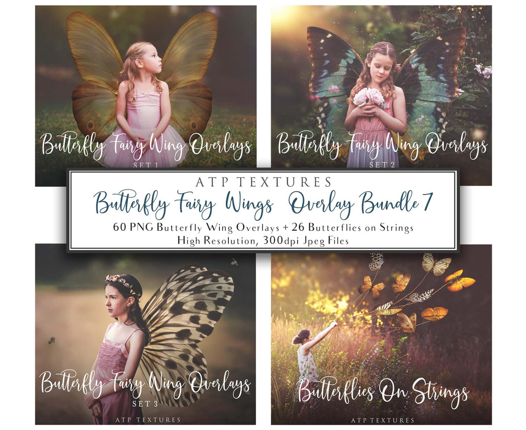 BUNDLE - 82 BUTTERFLY FAIRY WING OVERLAYS - Set 7