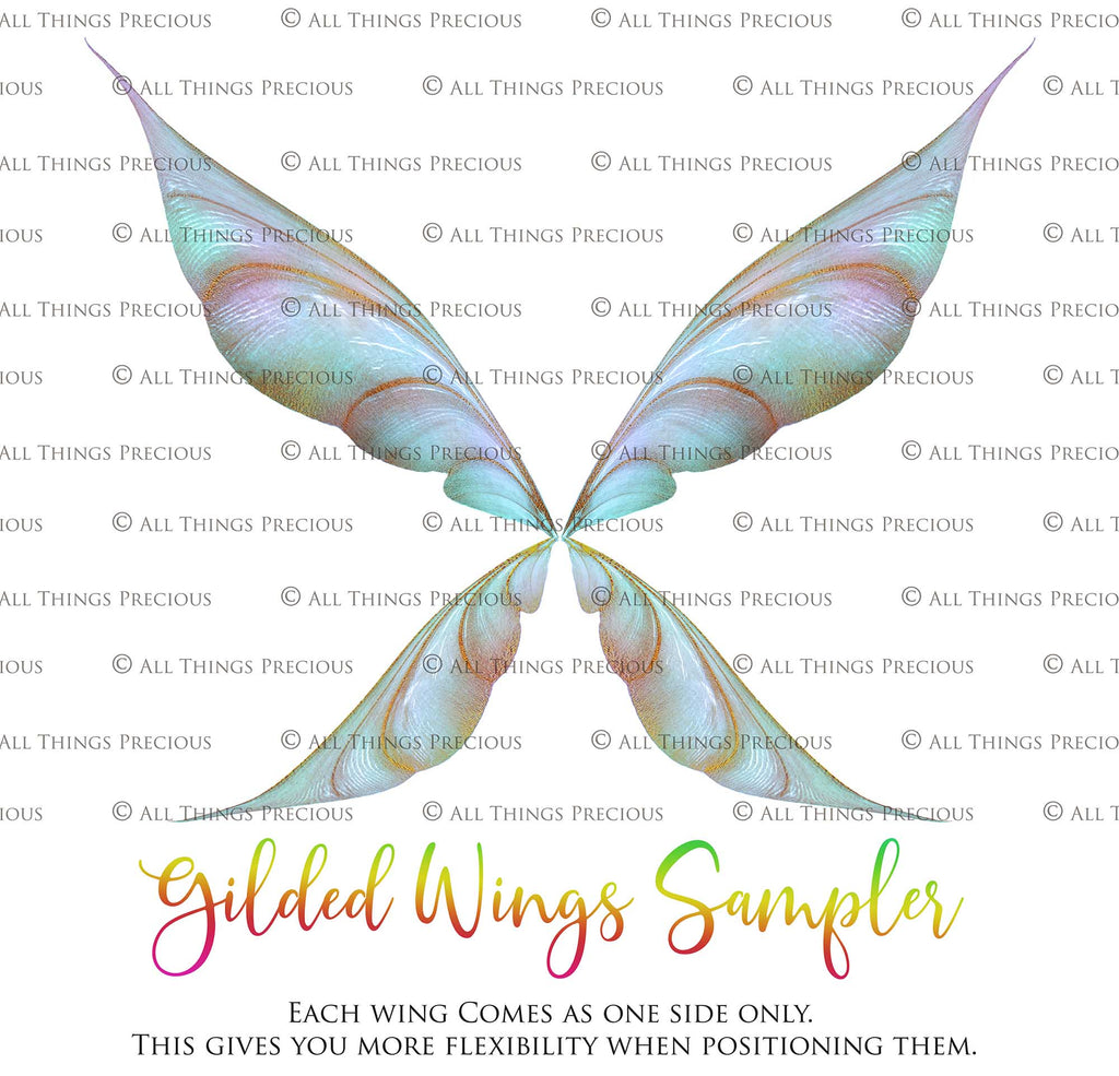 Digital Overlays for Photographers, Graphic design, scrapbooking and creatives.. Fairy Wings. High resolution, fine art digital assets for creating fantasy art.  Png overlay with transparent background. Magical Edit. Png Photo editing art assets.