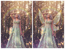 Load image into Gallery viewer, Digital Overlays for Photographers, Graphic design, scrapbooking and creatives.. Fairy Wings. High resolution, fine art digital assets for creating fantasy art.  Png overlay with transparent background. Magical Edit. Png Photo editing art assets.
