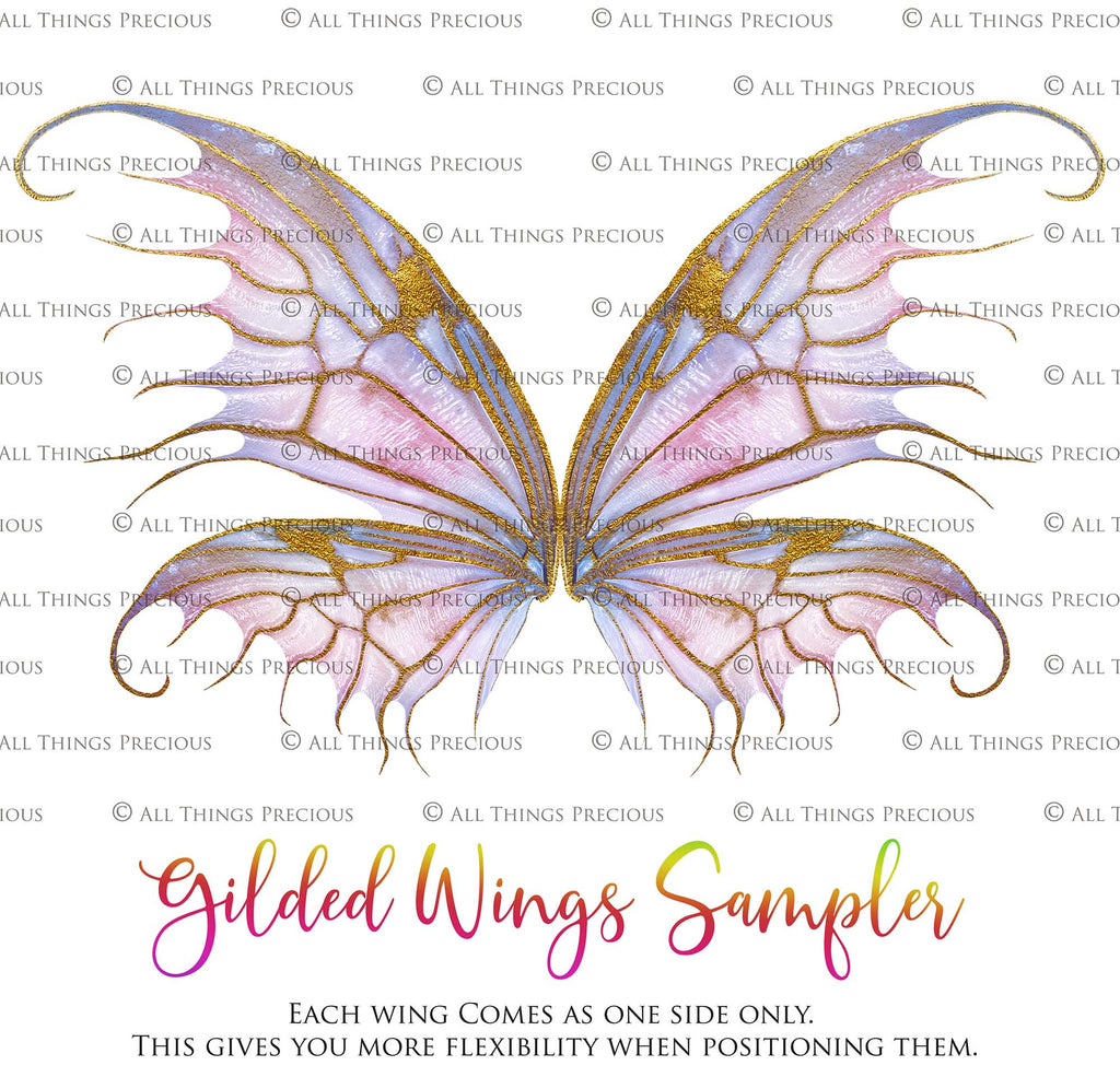 Digital Overlays for Photographers, Graphic design, scrapbooking and creatives.. Fairy Wings. High resolution, fine art digital assets for creating fantasy art.  Png overlay with transparent background. Magical Edit. Png Photo editing art assets.