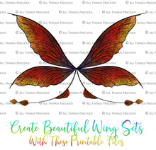Load image into Gallery viewer, PRINTABLE FAIRY WINGS for Art Dolls - Set 42
