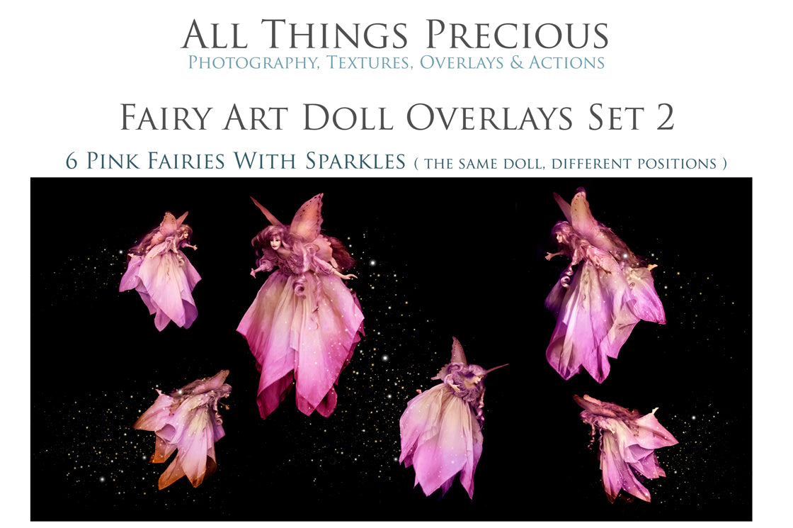 Realistic fairy overlays for photography. Fantasy photo editing graphic assets. High resolution images. ATP Textures.