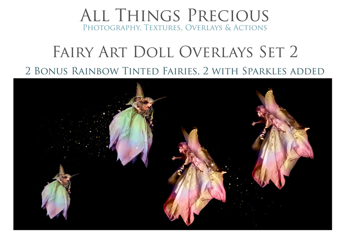 Realistic fairy overlays for photography. Fantasy photo editing graphic assets. High resolution images. ATP Textures.