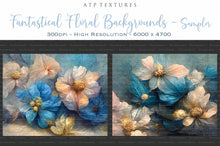 Load image into Gallery viewer, AI Digital - 12 FANTASTICAL FLORAL BACKGROUNDS - Set 2 - BLUE
