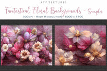 Load image into Gallery viewer, AI Digital - 12 FANTASTICAL FLORAL BACKGROUNDS - Set 2 - PINK
