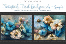 Load image into Gallery viewer, AI Digital - 12 FANTASTICAL FLORAL BACKGROUNDS - Set 3 - BLUE
