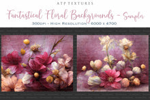 Load image into Gallery viewer, AI Digital - 12 FANTASTICAL FLORAL BACKGROUNDS - Set 3 - PINK
