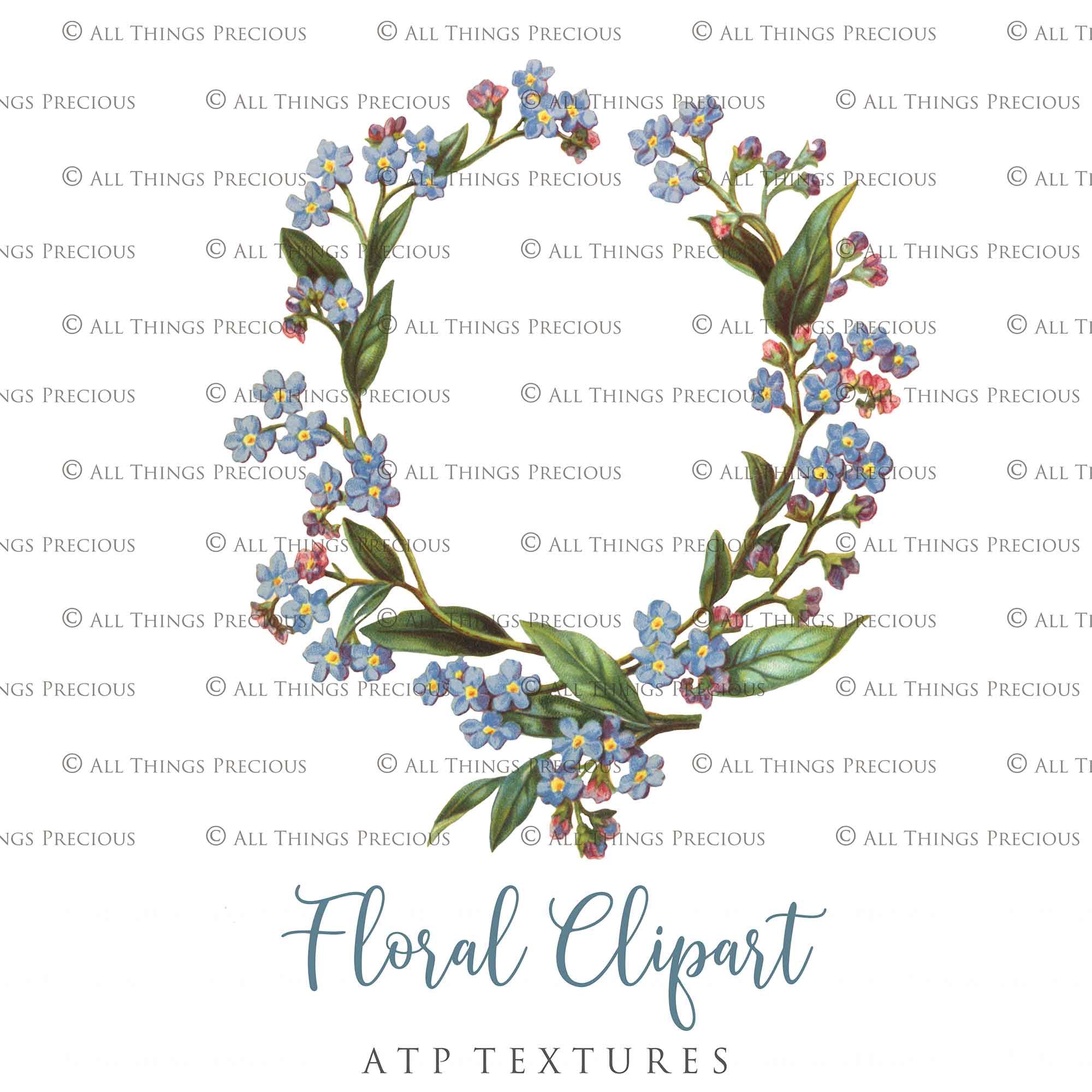 VINTAGE FLORAL GARLAND - Clipart
