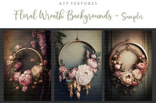 Load image into Gallery viewer, 12 FLORAL WREATH Digital backgrounds - Set 1
