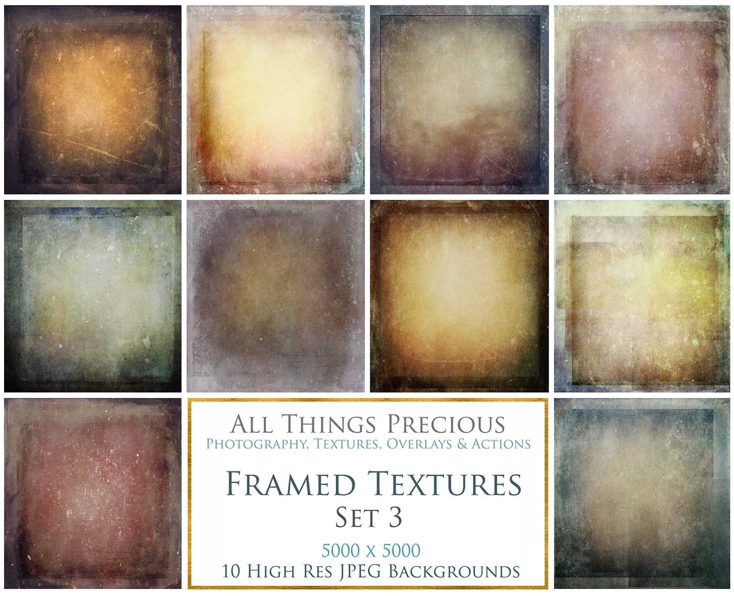 10 Fine Art TEXTURES - FRAMED Set 3