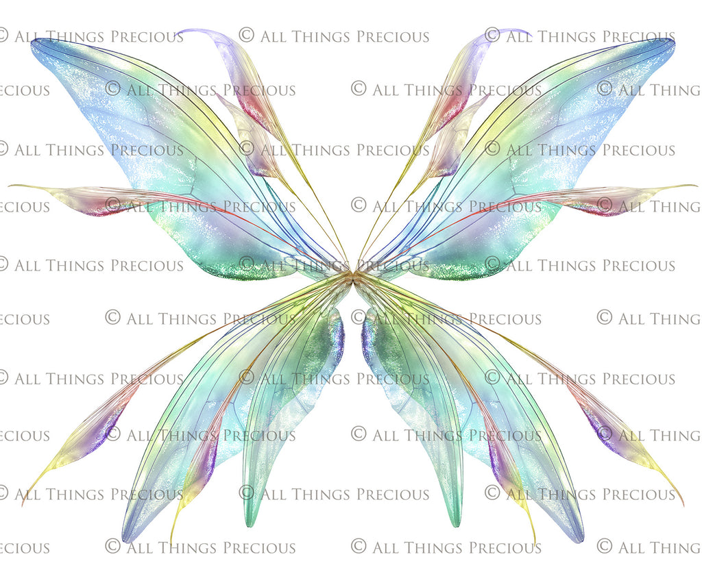 Digital Fairy Wing Overlays clipart. Png transparent see through files for photoshop. Photography editing. High resolution, 300dpi. Printable, Photography Graphic Assets, add on stock resources. Scrapbooking design. Fairy Photographer edit tools. Colourful. ATP Textures. Overlays. Actions, Printable design.