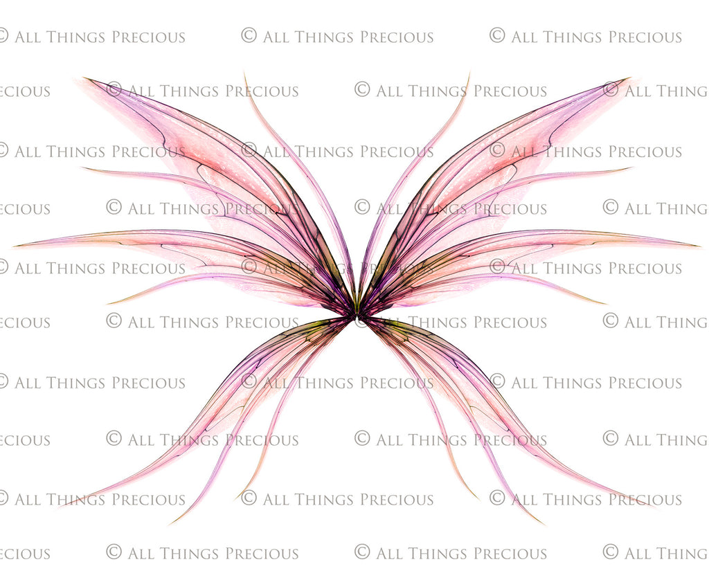 Digital Faery Wing Overlays. Png overlays for photoshop. Photography editing. High resolution, 300dpi fairy wings. Overlays for photography. Digital stock and resources. Graphic design. Fairy Photos. Colourful Fairy wings. Faerie Wings. ATP Textures. Overlays. Actions, Textures, Photo Resources, Photoshop. 