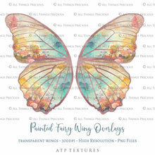 Load image into Gallery viewer, Digital Faery Wing Overlays! Fairy wings, Png overlays for photoshop. Photography editing. High resolution, 300dpi fairy wings. Overlays for photography. Digital stock and resources. Graphic design. Fairy Photos. Colourful Fairy wings. Faerie Wings.
