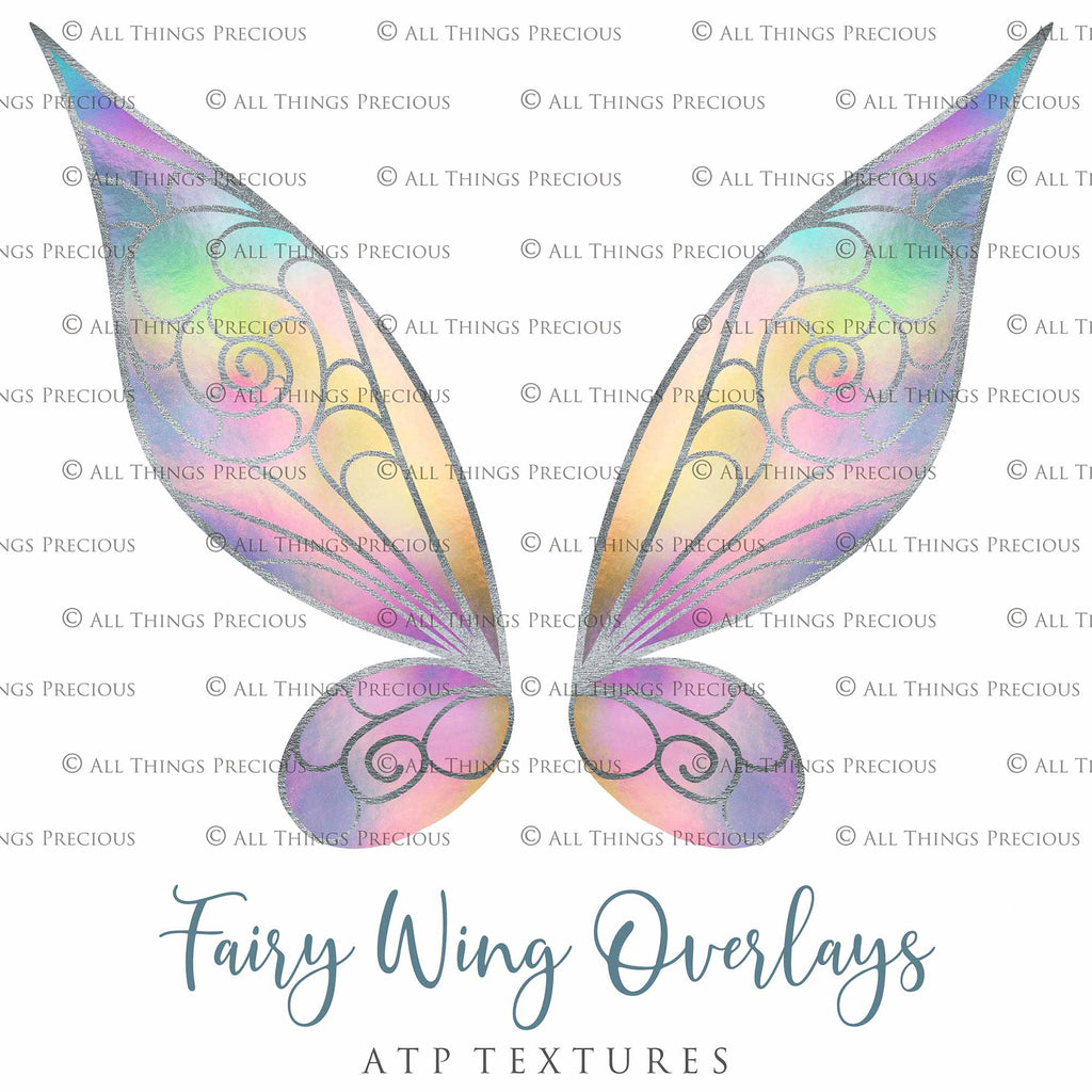 Fairy Wings Overlays For Photography, Photoshop, Digital art and Creatives. Transparent, high resolution wings for photographers. These are gorgeous PNG overlays for fantasy digital art and Child portraiture. colour, White fairy wings. Photo Overlays. Digital download. Graphic effects. ATP Textures