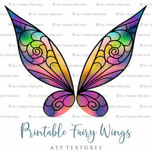Load image into Gallery viewer, PRINTABLE FAIRY WINGS for Art Dolls - Set 46 - BLACK
