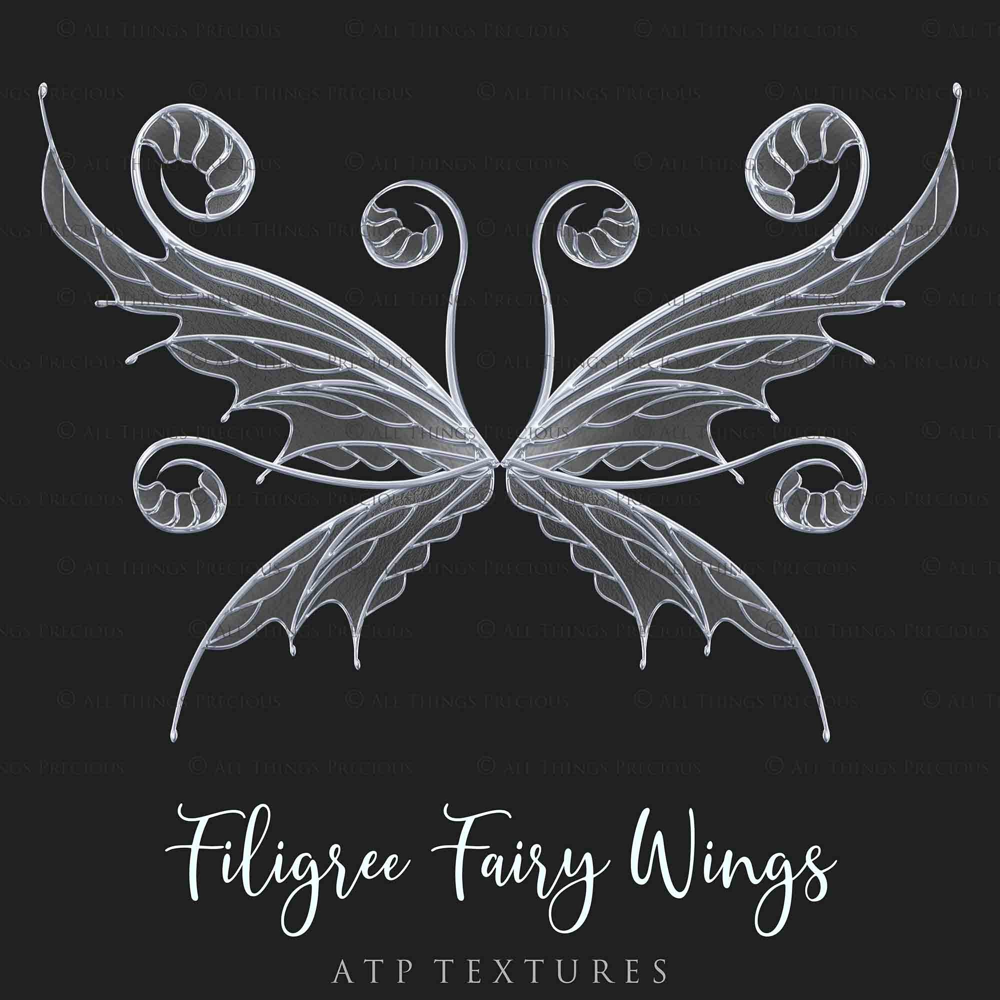 Png transparent Fairy Wing Overlays For Photographers, Photoshop, Digital art and Creatives. Transparent, high resolution, faery wings for photography! These are gorgeous PNG overlays for fantasy digital art and Child portraiture. These are white fairy wings. Graphic digital assets for design. Atp Textures