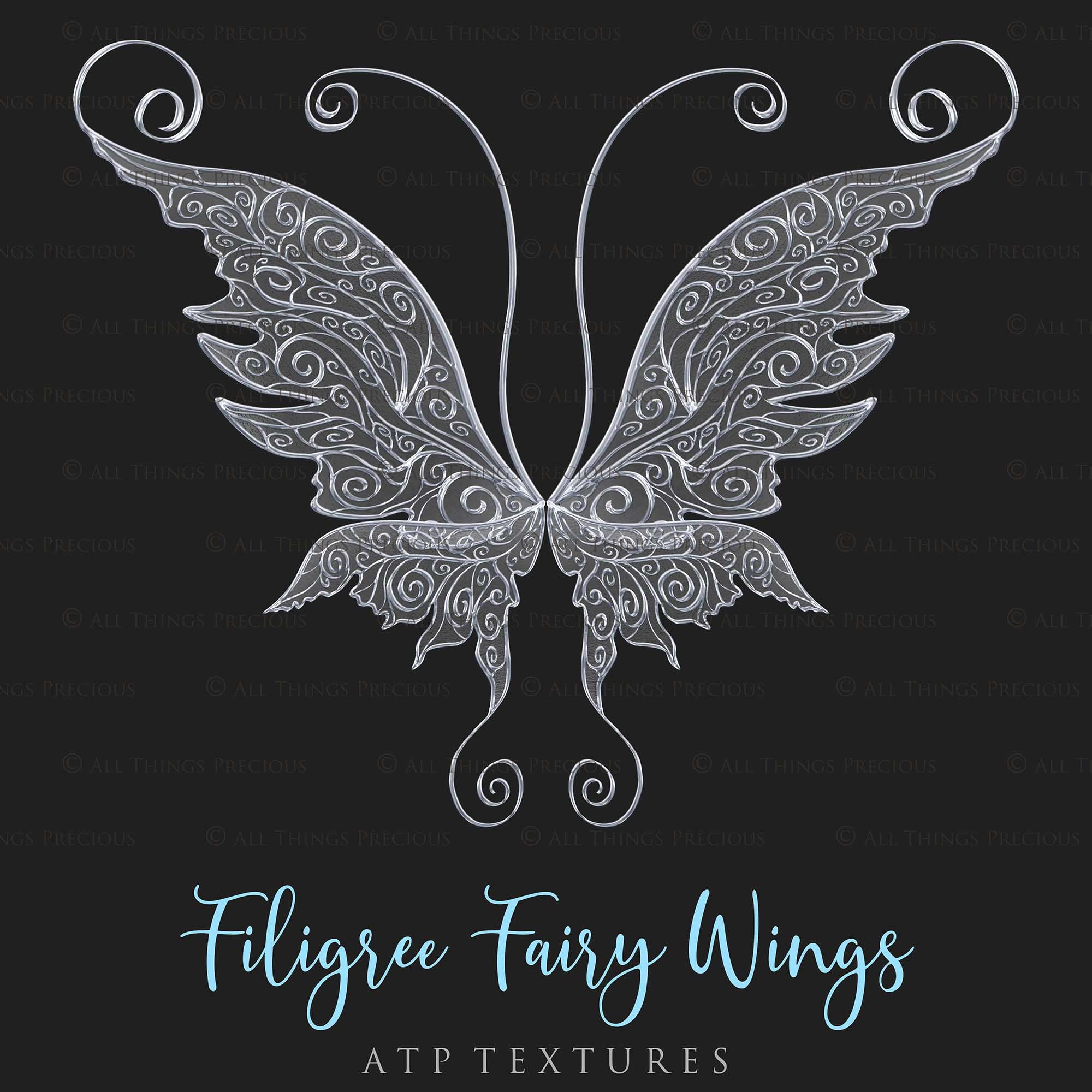 Png transparent Fairy Wing Overlays For Photographers, Photoshop, Digital art and Creatives. Transparent, high resolution, faery wings for photography! These are gorgeous PNG overlays for fantasy digital art and Child portraiture. These are white fairy wings. Graphic digital assets for design. Atp Textures