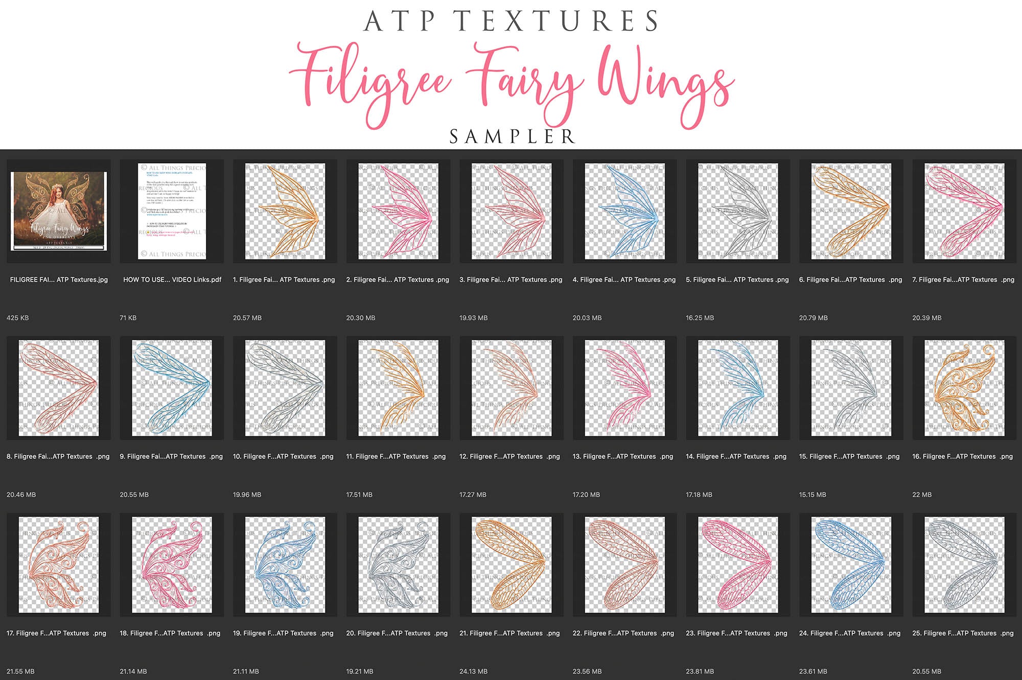 Png transparent Fairy Wing Overlays For Photographers, Photoshop, Digital art and Creatives. Transparent, high resolution, faery wings for photography! These are gorgeous PNG overlays for fantasy digital art and Child portraiture. These are white fairy wings. Graphic digital assets for design. Atp Textures