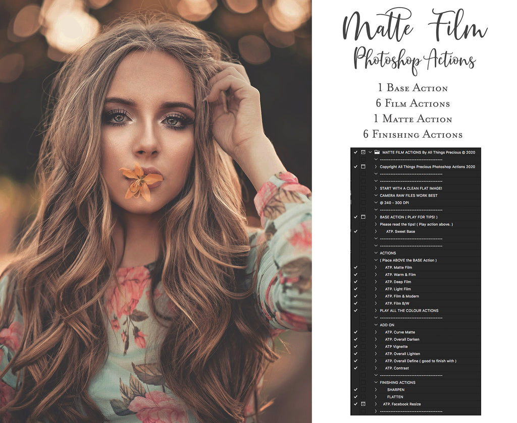 Photoshop Actions for Photography Edits. PS atn files are compatible with all versions of PS CS6. Photoshop Actions for professional photographers, photo edits and Instagram influencers. Warm, Rich, Light, Matte. For Wedding, Newborn, Studio Photography. By ATP Textures