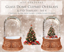 Load image into Gallery viewer, GLASS DOME With Snow Set 4 - Digital Overlays &amp; PSD Template
