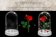 Load image into Gallery viewer, CLEAR GLASS DOME With GLOWS Png Digital Overlays and PSD Template
