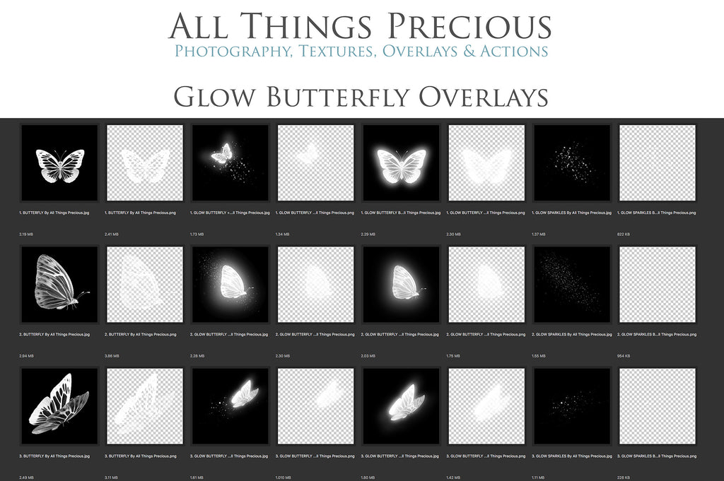 Png photo overlays, High resolution, fine art photography, butterfly clipart, glowing overlays, sparkle overlay, magical overlays by ATP textures.