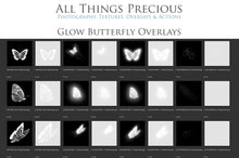 Load image into Gallery viewer, Png photo overlays, High resolution, fine art photography, butterfly clipart, glowing overlays, sparkle overlay, magical overlays by ATP textures.
