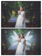 Load image into Gallery viewer, Fairy Wing Overlays For Photographers, Photoshop, Digital art and Creatives. Transparent, high resolution, faery wings for photography! These are gorgeous PNG overlays for fantasy digital art and Child portraiture. White fairy wings. Photo Overlays. Digital download. Graphic effects. Assets for photographers.
