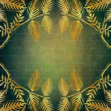 Load image into Gallery viewer, GOLD FOLIAGE - Dark Green - Digital Papers
